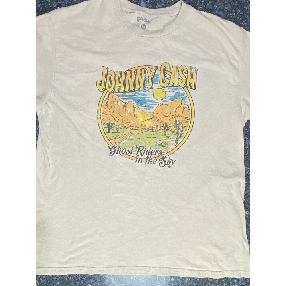 Johnny Cash Shirt Size L Ghost Riders In The Sky Grand Canyon Retro